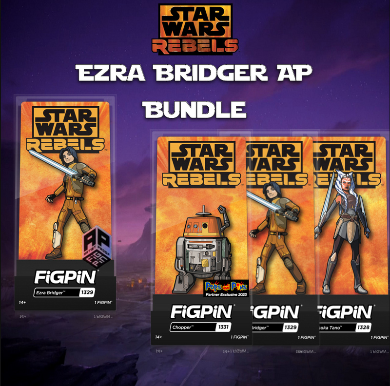 FiGPiN 3 Pin Rebels Bundle Ezra, Ahsoka, Chopper w/ CHANCE AP EZRA Bridger